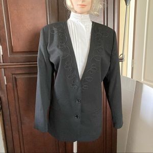 Vintage Alfred Dunner Black Blazer Made in USA Plus Size 16 professional Career